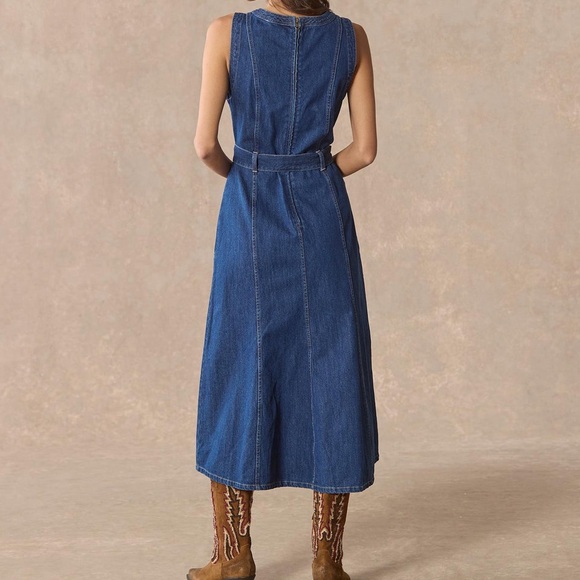 Sundance Poppy Denim Midi Dress Women's Size 10 - Picture 4 of 10